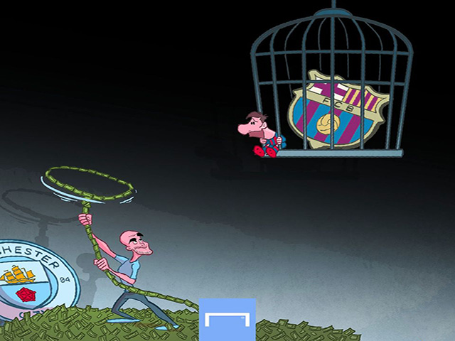 Ảnh chế: Man City dùng ”núi tiền” quyết tâm giải thoát Messi khỏi Barca