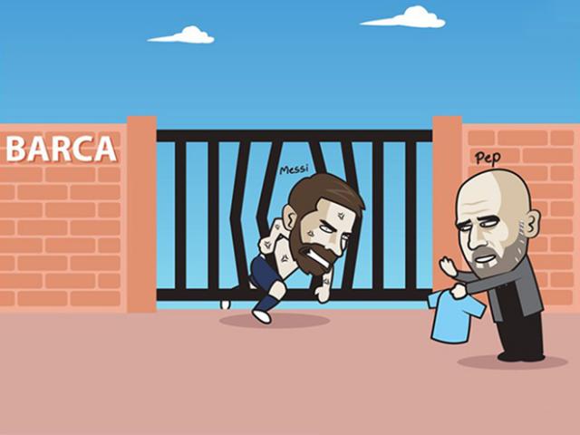 Ảnh chế: Messi tìm mọi cách ”trốn” khỏi Barca đi theo tiếng gọi của Pep