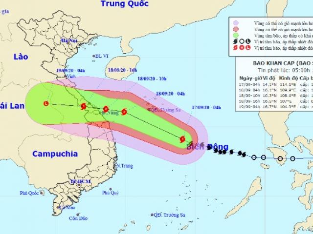 Diễn biến mới của bão số 5 giật cấp 12-13 đang hướng vào đất liền