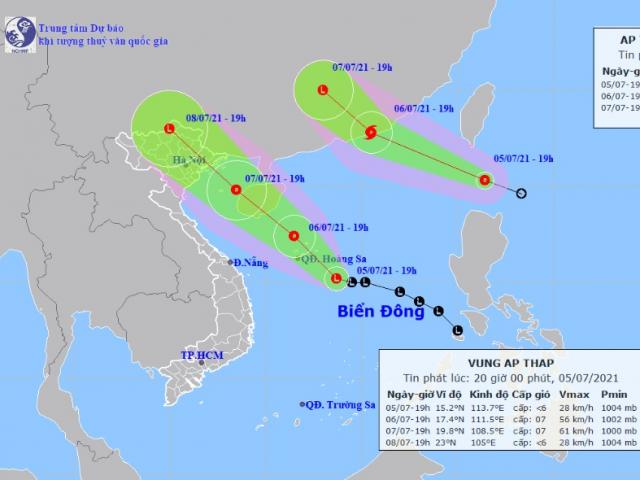 Áp thấp nhiệt đới hoạt động song song với vùng áp thấp trên Biển Đông