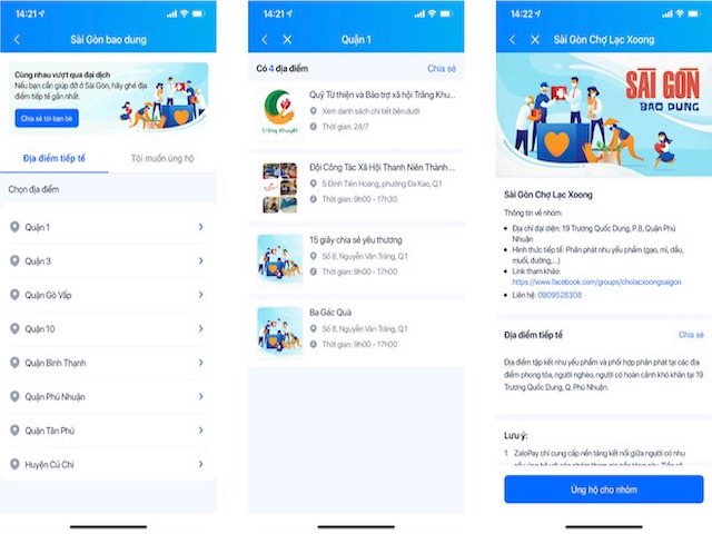 Dịch COVID-19: ”Sài Gòn bao dung” kết nối người cho và nhận trên ZaoPay