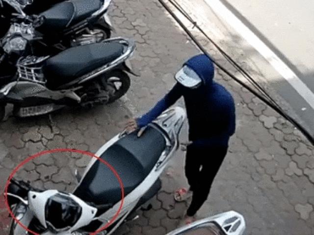 SỐC: Trộm dùng chân đạp gãy khóa cổ, lấy cắp Honda SH trong chớp mắt