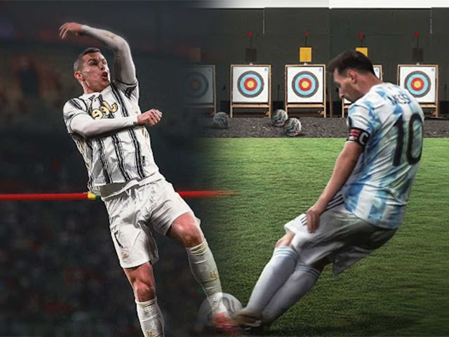 Ronaldo thi nhảy cao, Messi hóa ”xạ thủ” đóng vai VĐV tranh tài ở Olympic 2021