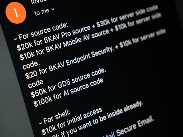 Quá nhiều người hỏi vì tò mò, hacker công khai giá bán mã nguồn BKAV