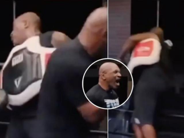Mike Tyson 55 tuổi vẫn đấm như “máy”, khốn khổ HLV ăn đấm như bị knock-out