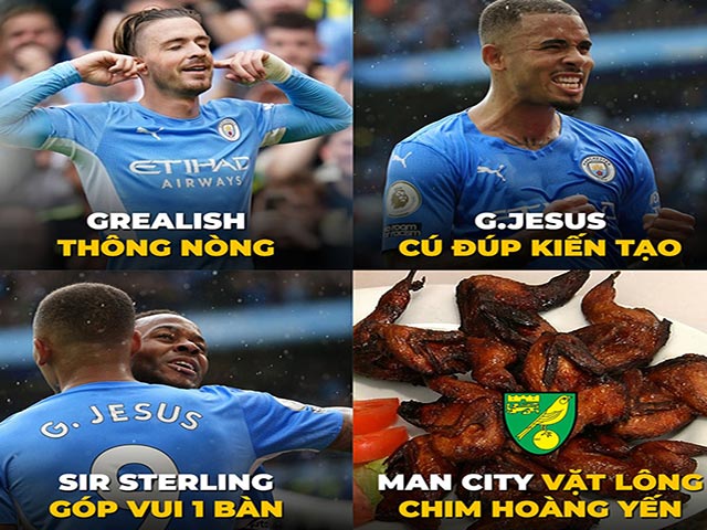 Ảnh chế: Bom tấn ”thông nòng”, Man City vùi dập đối thủ không thương tiếc