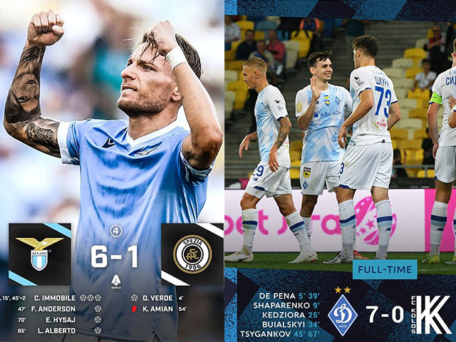 Bóng đá châu Âu đón ”mưa” bàn thắng: Kinh hoàng tỉ số 7-0, Lazio thắng 6-1