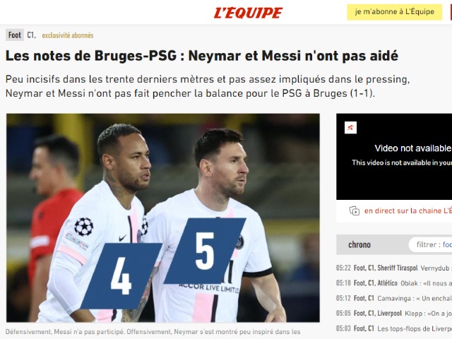 PSG bị cầm hòa ở Cúp C1, báo Pháp hết lời chê bai Messi - Neymar - Mbappe