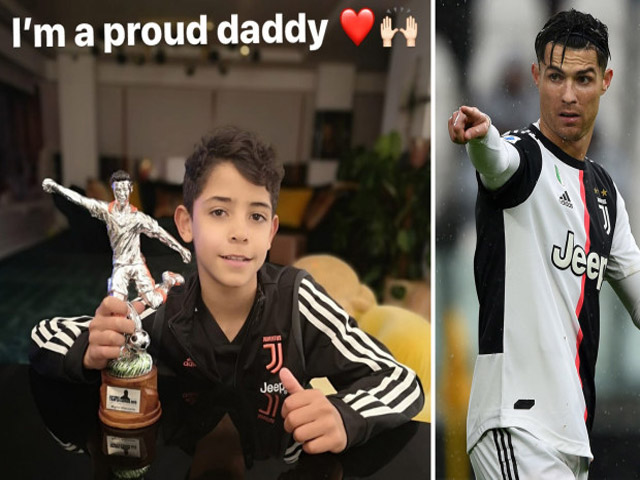 Con trai Ronaldo lại gây sốt châu Âu: Hay nhất giải đấu, CR7 tự hào