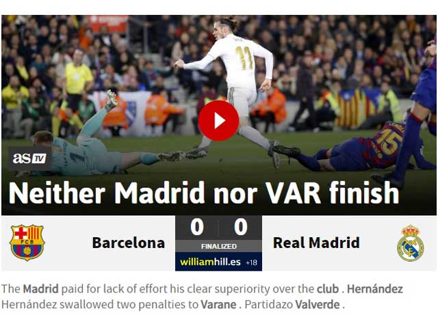 Siêu kinh điển Barca - Real bất phân thắng bại: Báo TBN kêu gào đòi 11m cho Real