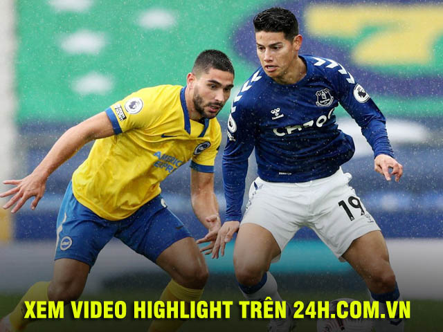 Video highlight trận Everton - Brighton: James Rodriguez thăng hoa, đại tiệc tưng bừng