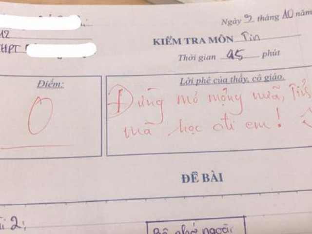 Nhận ”trứng ngỗng” bài kiểm tra nhưng đám học trò vẫn cười ”không nhặt được miệng” vì thứ này