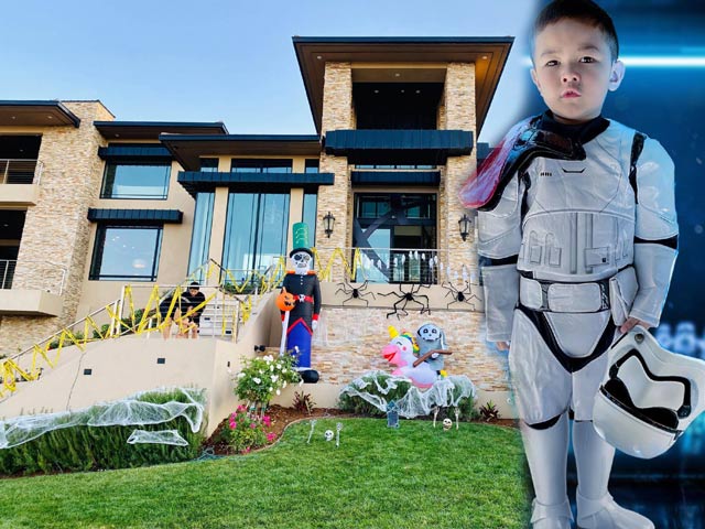 Con trai Đan Trường cùng mẹ trang trí ”siêu biệt thự” đón Halloween