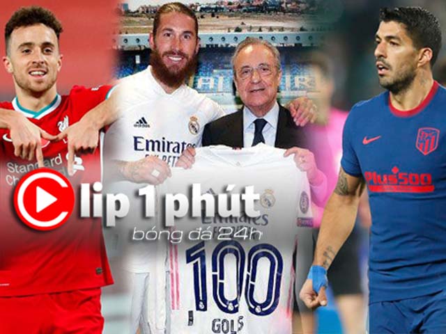 Siêu hậu vệ Ramos ghi 100 bàn, Suarez bị thẻ vàng oái oăm nhất cúp C1 (Clip 1 phút Bóng đá 24H)