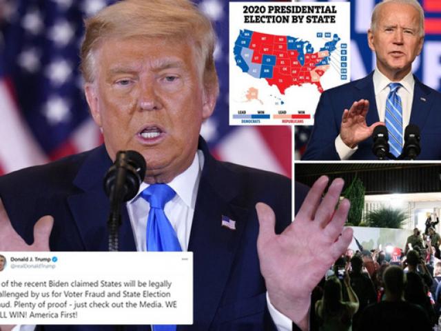 Bầu cử Mỹ: Ông Trump dọa kiện tất cả các bang ông Biden thắng