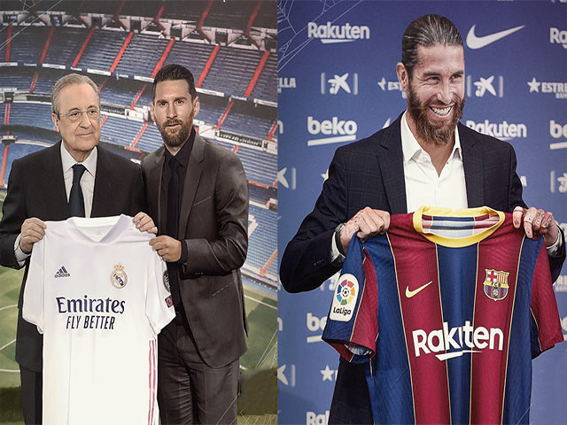 Khi thế giới bóng đá đảo lộn, Messi khoác áo Real và Ramos gia nhập Barca