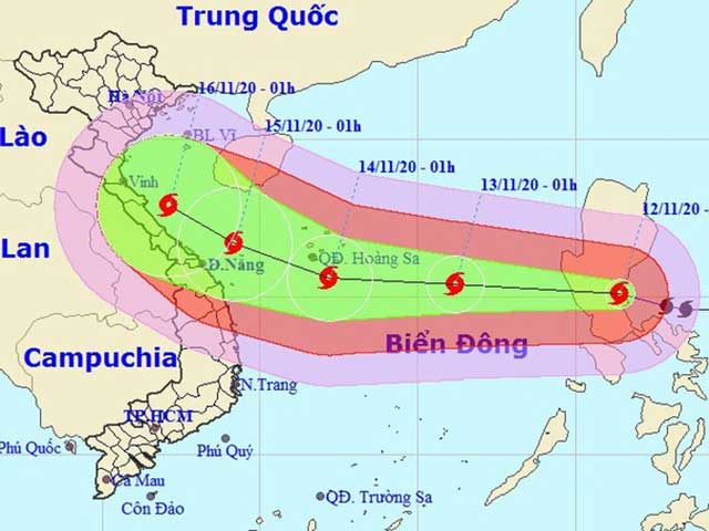 Bão Vamco giật cấp 15 có thể đổi hướng di chuyển khó lường