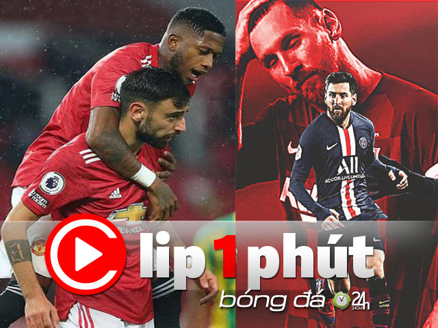 MU thắng vẫn tệ nhất Ngoại hạng Anh, PSG vào cuộc tranh Messi với Man City (Clip 1 phút Bóng đá 24H)