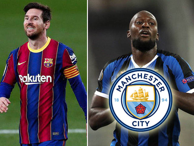 Bất ngờ Man City từ bỏ Messi, săn Lukaku và ”Cavani mới' thay thế