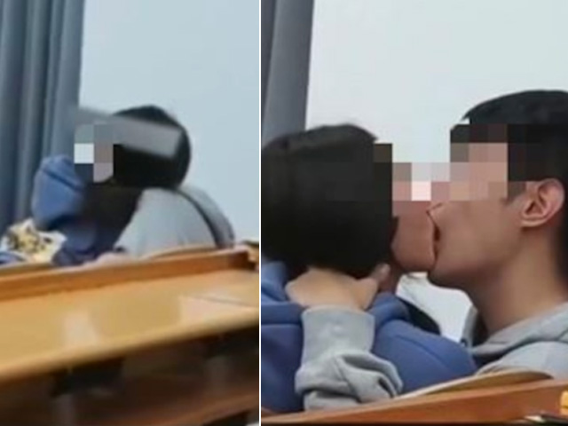 Clip: Cặp đôi hôn nhau trong lớp học như chốn không người