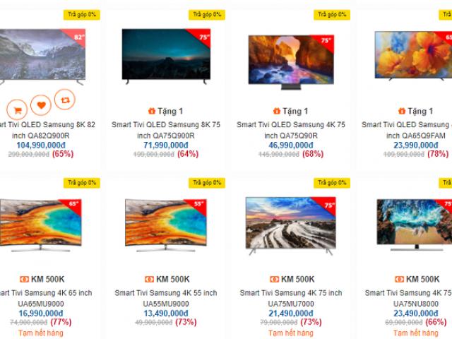 Tivi càng to giá càng giảm mạnh, hàng loạt mẫu “siêu sale” lên đến trên 80% chống ế