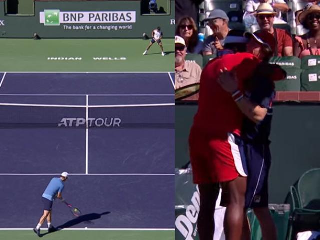 Xôn xao pha bóng Murray ”đánh lén” ghi điểm, Tiafoe lao vào ôm người lạ