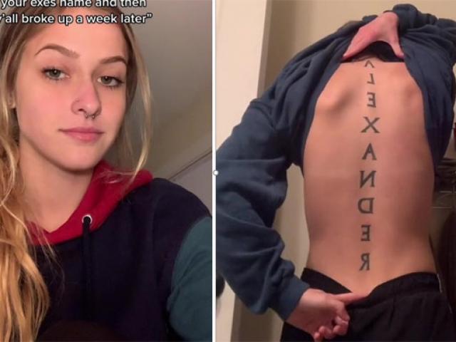 Cô gái hối hận chia sẻ clip về hình xăm tên bạn trai lên người