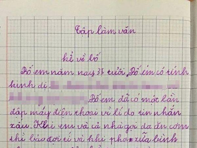 Học sinh tiểu học ”bóc phốt” tật xấu của bố khiến ai nấy đọc không nhịn nổi cười