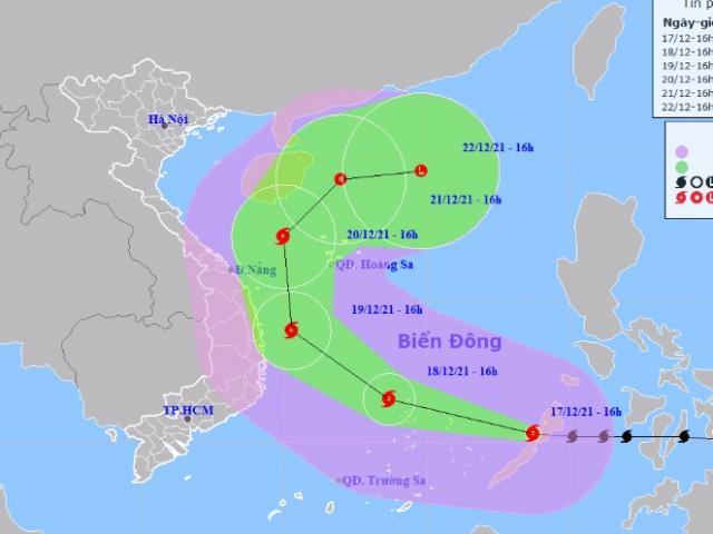 Hai kịch bản bão số 9 Rai có thể gây mưa to, gió giật mạnh ở Trung Bộ