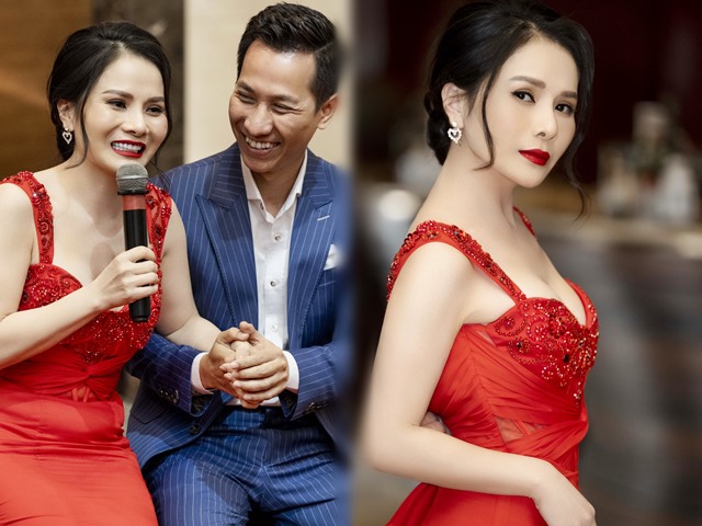 ”Sao mai” Thành Lê gợi cảm bên ”người tình” trong buổi ra mắt album mới