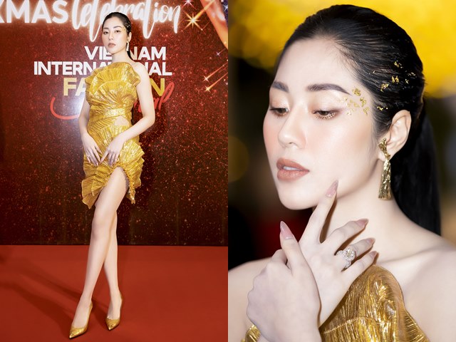 Chân dài quê Quảng Ninh đeo nhẫn kim cương 8 tỷ dự sự kiện