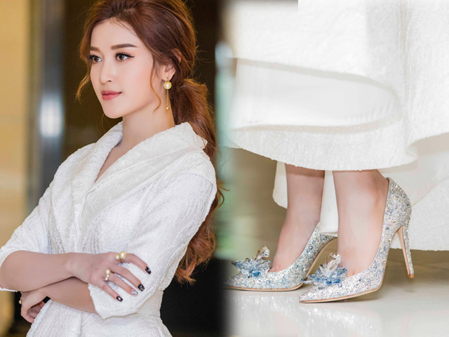 Người mẫu - Hoa hậu - Huyền My hóa "công chúa lọ lem" với guốc sáng choang 100 triệu