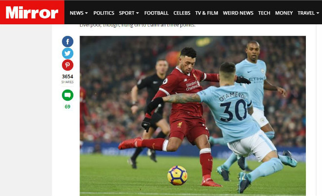 Man City hết &#34;độc cô cầu bại&#34;: Báo chí ví Liverpool như chiến thần - 1