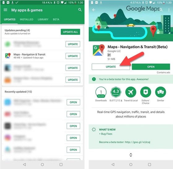 Cách sửa lỗi Google Maps không hiển thị - 2