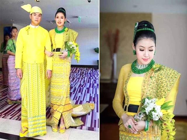 Bạn trẻ - Cuộc sống - Xôn xao đám cưới trát đầy ngọc lục bảo và kim cương của cô dâu người Myanmar