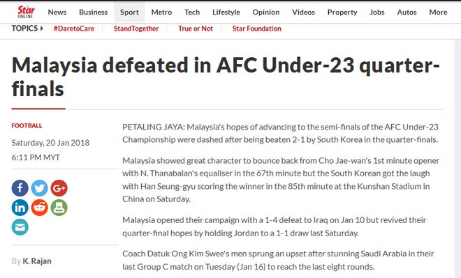 U23 Hàn Quốc vất vả với U23 Malaysia: Báo chí tiếc nuối, fan tự hào - 2