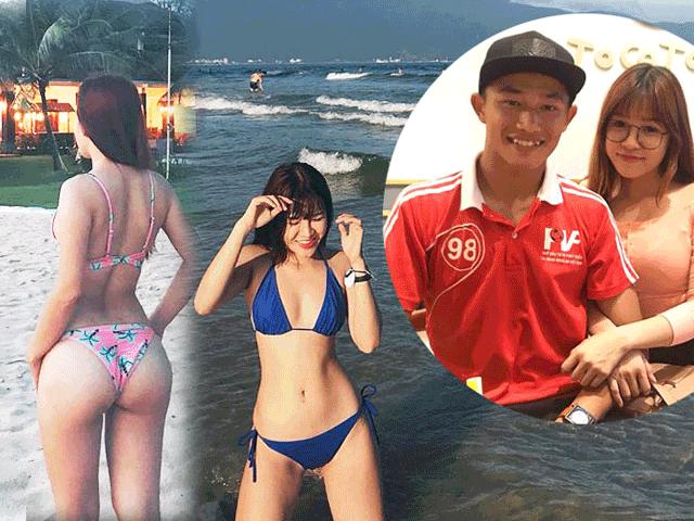 Ảnh áo tắm ”nóng bỏng mắt” của 2 cô bạn gái cầu thủ Việt Nam