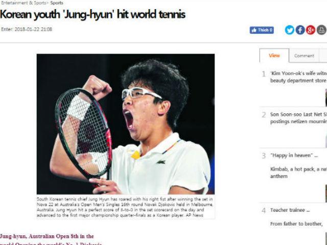 Cú sốc Australian Open: Hyeon Chung hạ Djokovic, báo Hàn "nổ" giòn giã