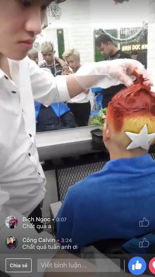 Cô vợ phấn khích với mái tóc "cờ đỏ sao vàng" của chồng sau chiến thắng của U23 Việt Nam - 3