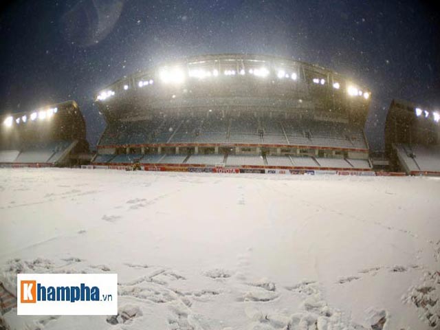 Sân Thường Châu tuyết dày 30cm, chung kết U23 Việt Nam - U23 Uzbekistan có hoãn?