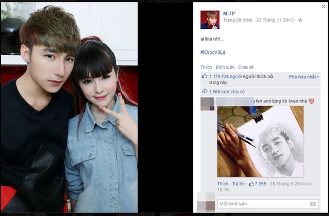 Sơn Tùng cũng có bức ảnh hơn 1 triệu like từ năm 2013.