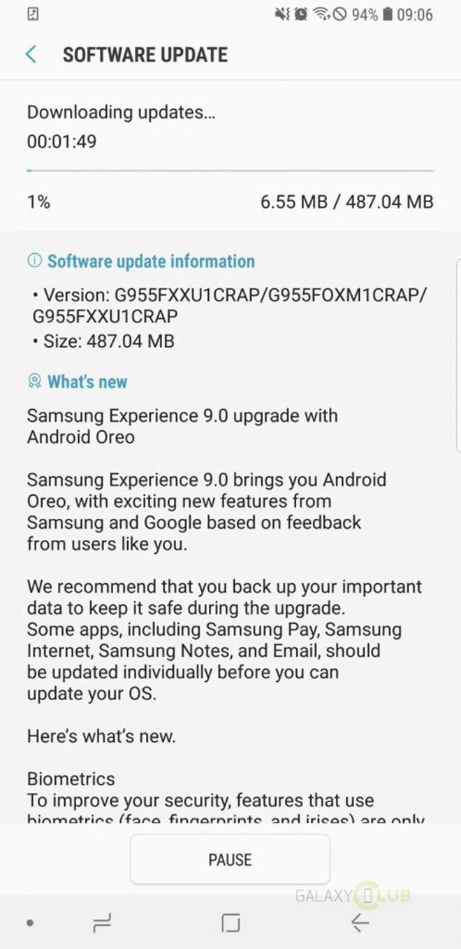 Galaxy S8 đã được cập nhật lên Android 8.0 Oreo - 2