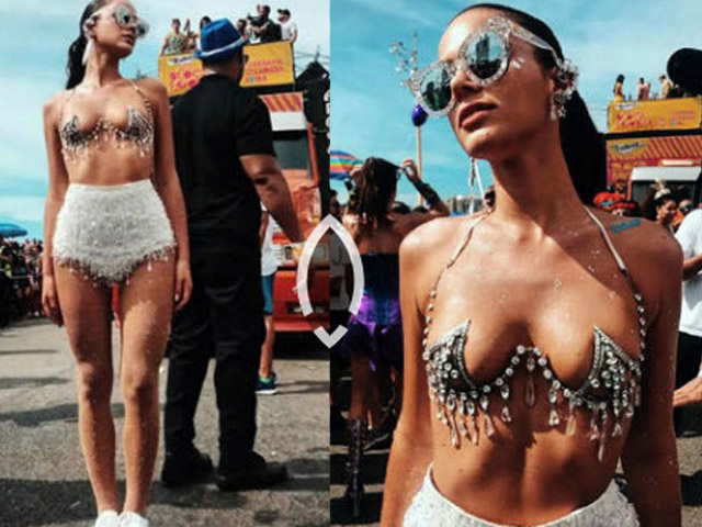 Phim - Bồ cũ 22 tuổi của Neymar gây sốt vì hở bạo trên đường phố