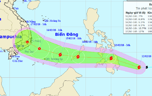 Bão Sanba đang di chuyển nhanh vào Biển Đông - 1