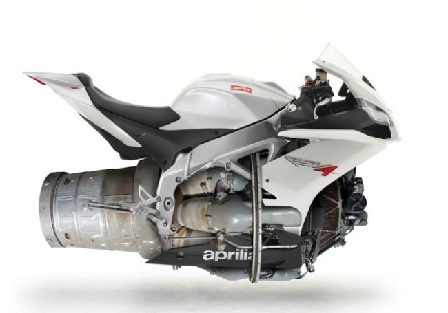 Xe bay gắn động cơ phản lực của Aprilia.