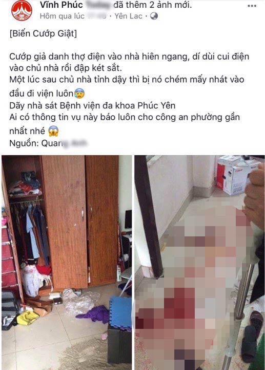 Thực hư thông tin cướp giả thợ điện chém gia chủ nhập viện gây xôn xao - 1