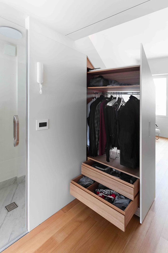 Chiếc tủ kéo cực thông minh và mang tính ứng dụng cao, rất tiện lợi trong những căn hộ nhỏ hẹp.
