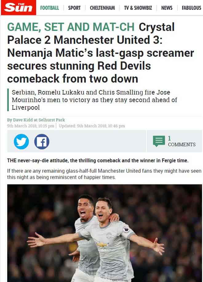 MU ngược dòng: Báo Anh khen Mourinho “thiên tài”, ngả mũ Matic kỳ diệu - 5