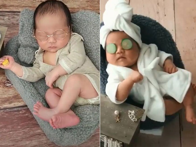 Bạn trẻ - Cuộc sống - Thần thái khi ngủ của bé khiến dân mạng "phát cuồng"