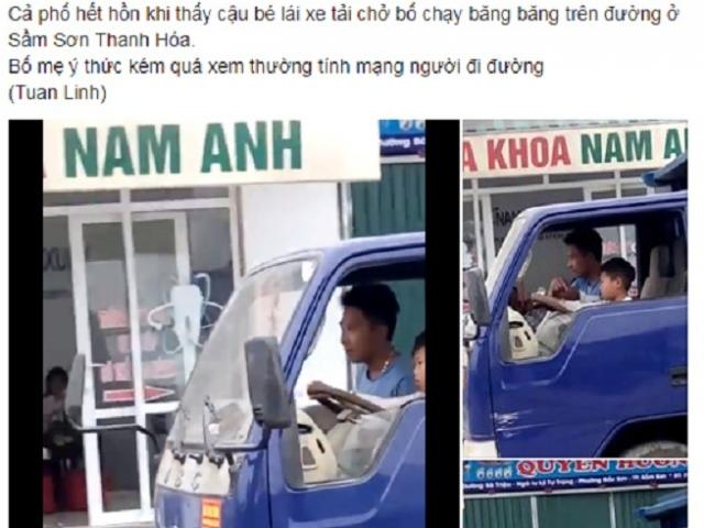 Tin tức trong ngày - Để bé trai lái xe tải trên phố, chủ phương tiện nhận cái kết đắng